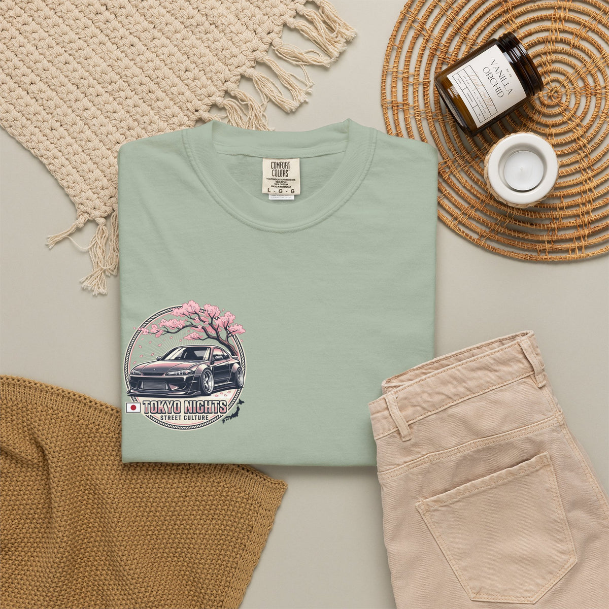Tokyo Nights Car T-Shirt — JDM Drift Sakura Street Culture Tee