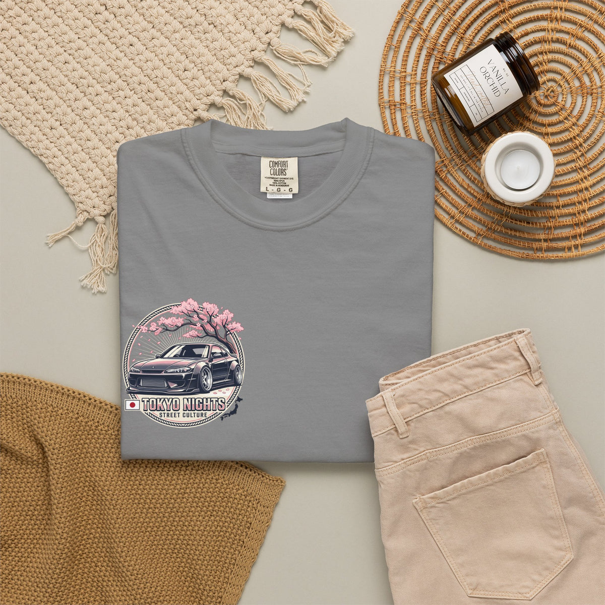 Tokyo Nights Car T-Shirt — JDM Drift Sakura Street Culture Tee