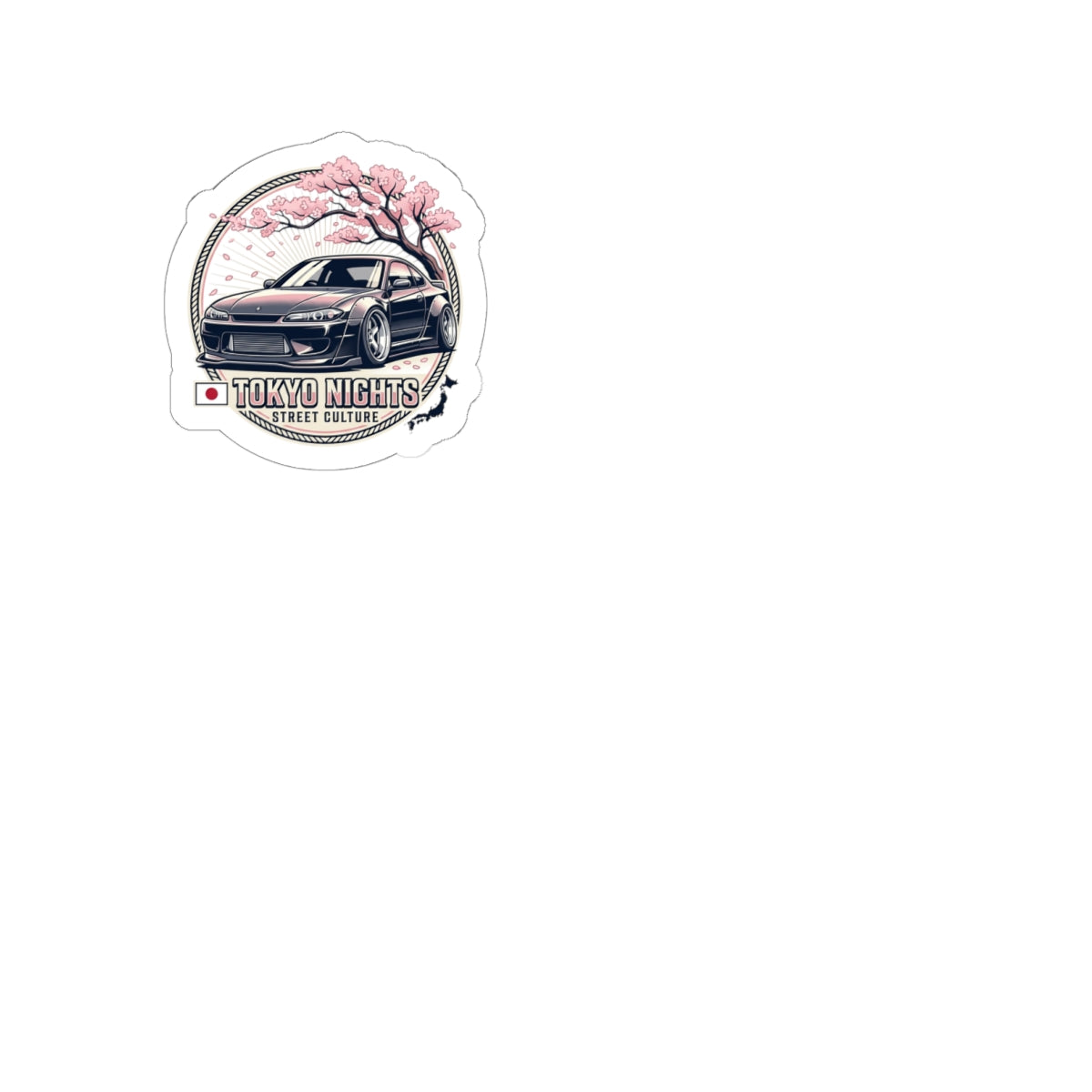 Tokyo Nights Car Sticker — Cherry Blossom JDM Kiss-Cut Decal