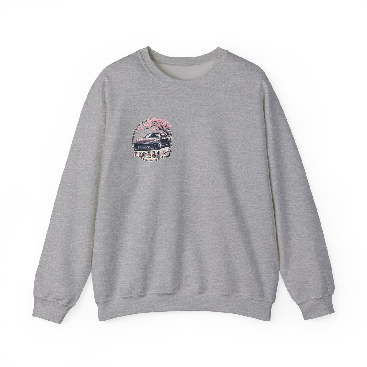 Vintage Camper Crewneck Sweatshirt — Retro Van & Cherry Blossom Graphic