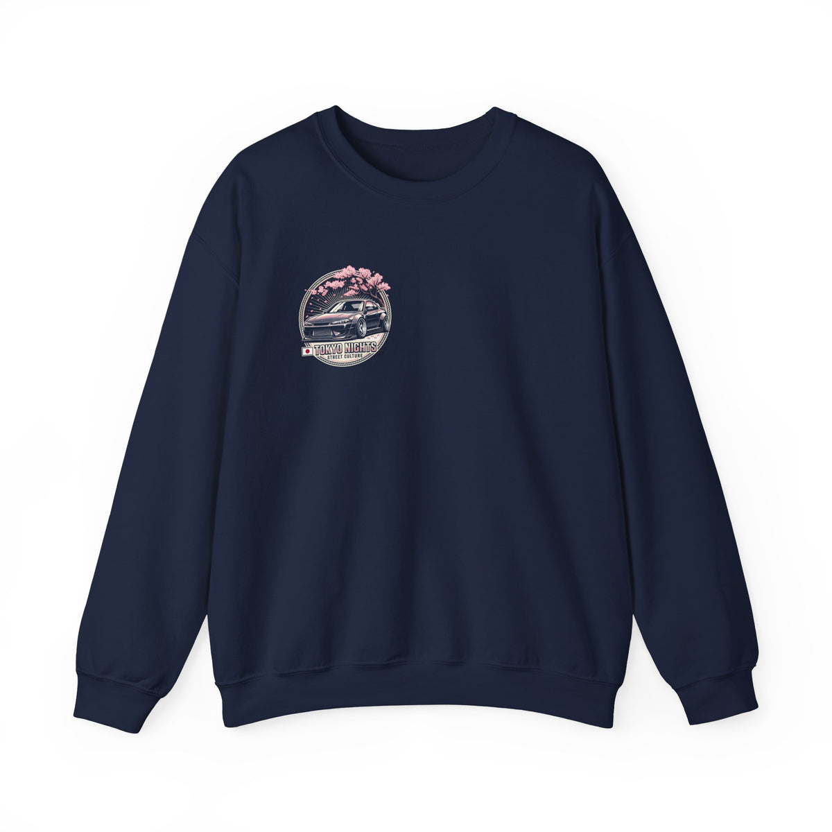 Vintage Camper Crewneck Sweatshirt — Retro Van & Cherry Blossom Graphic