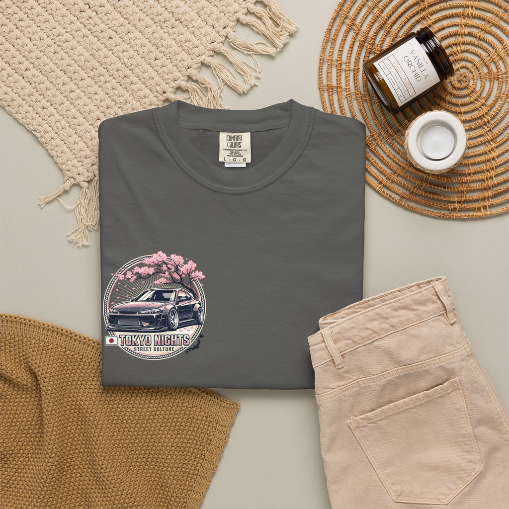 Tokyo Nights Car T-Shirt — JDM Drift Sakura Street Culture Tee