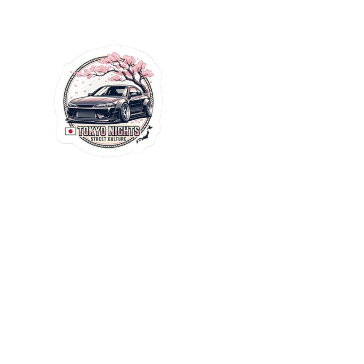 Tokyo Nights Car Sticker — Cherry Blossom JDM Kiss-Cut Decal