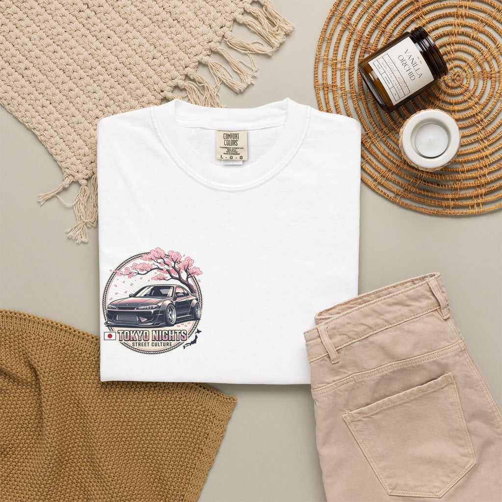 Tokyo Nights Car T-Shirt — JDM Drift Sakura Street Culture Tee