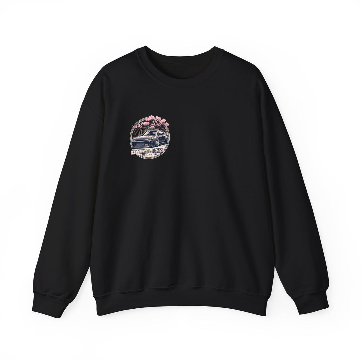Vintage Camper Crewneck Sweatshirt — Retro Van & Cherry Blossom Graphic