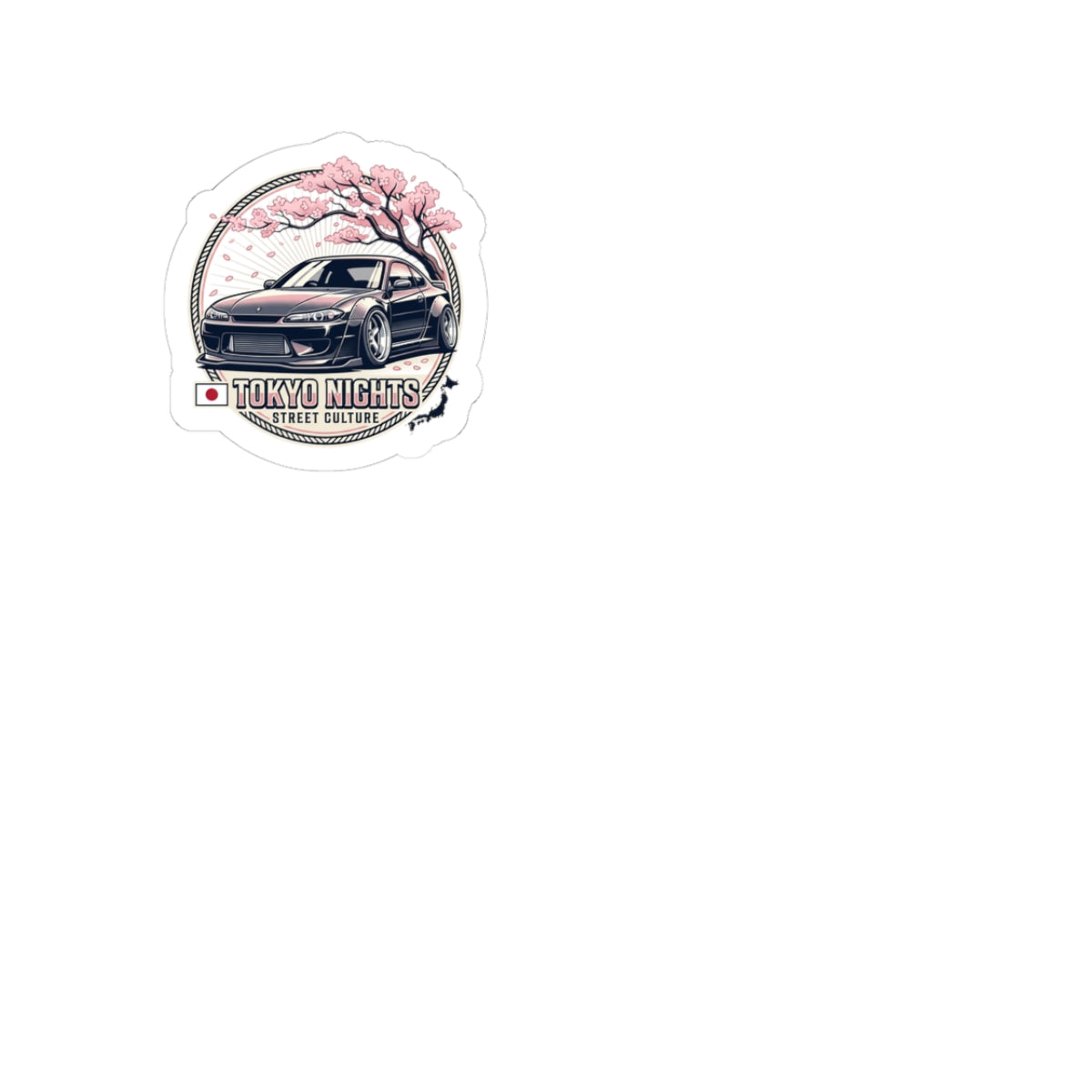 Tokyo Nights Car Sticker — Cherry Blossom JDM Kiss-Cut Decal