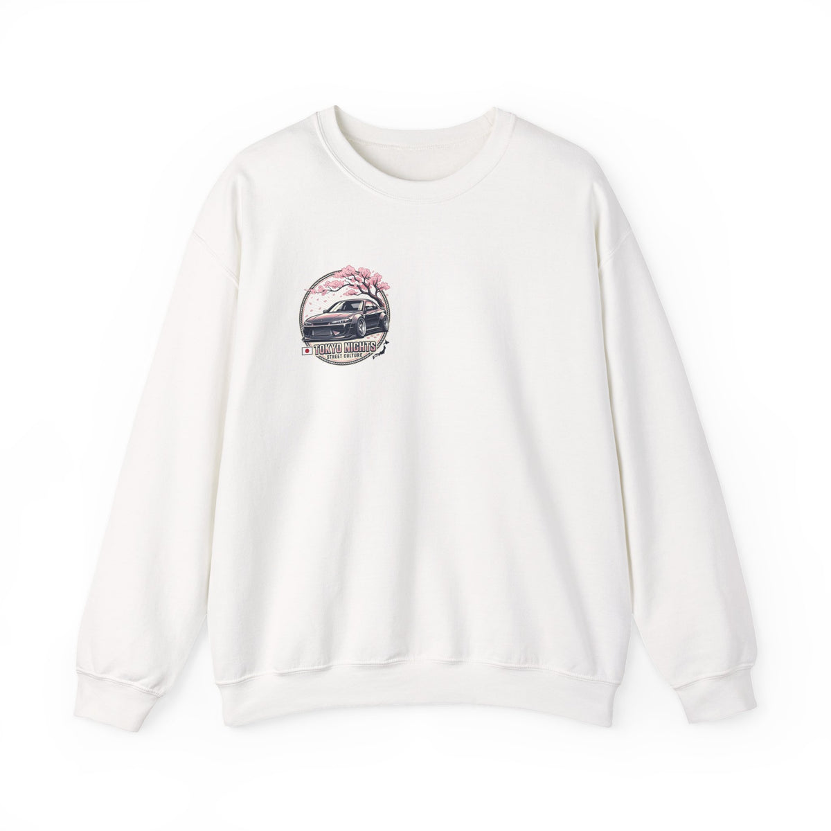 Vintage Camper Crewneck Sweatshirt — Retro Van & Cherry Blossom Graphic